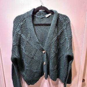 Rag Supply Chunky Knit Green Sweater